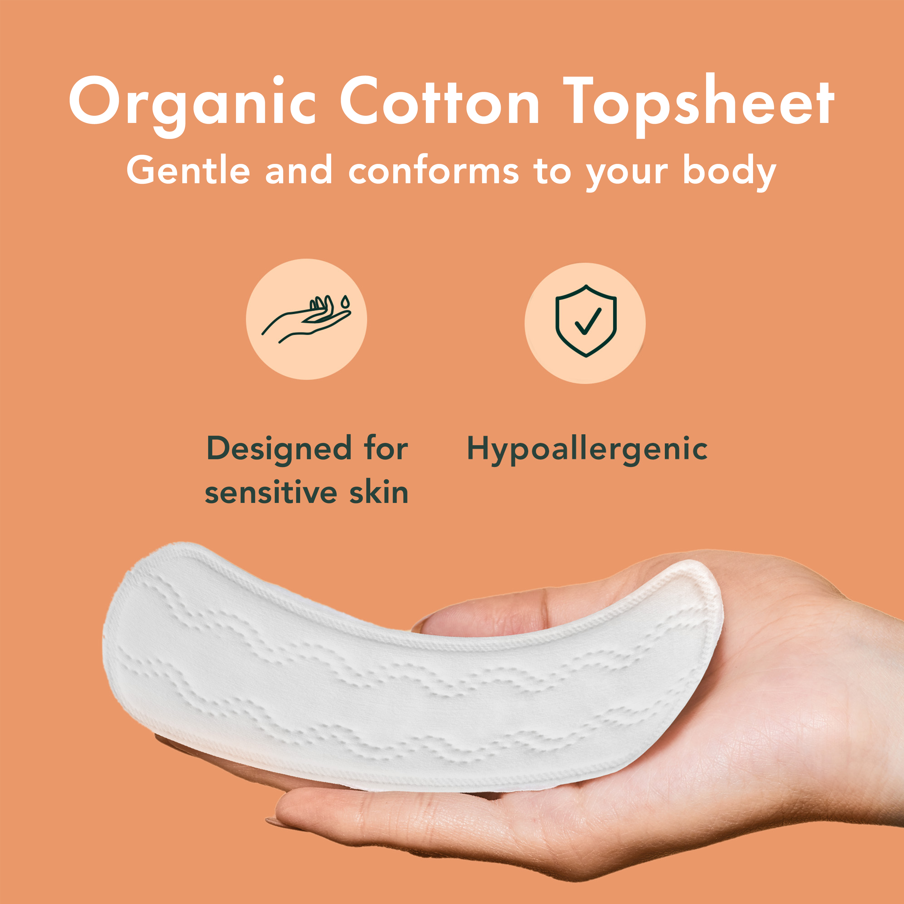 Regular Unscented Panty Liners Made With Organic Cotton